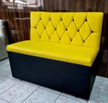 Poltrona Sofá Booth Restaurante 2 Lugares Amarelo
