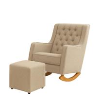 Poltrona Sofá Cadeira Amamentação Balanço C Puff Pés Madeira Poltrona Sofá Cadeira Amamentação Balanço C Puff Pés Madeira