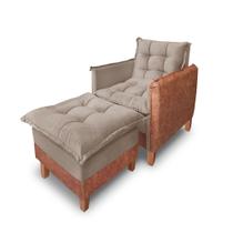 Poltrona Sofá Cama Confortável Com Puff Para Vovô E Vovó Bz Home Decor