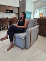 Poltrona Sofá Cama Valence Premium Cinza 0.80cm Softgel D33 Linho Poltrona Sofá Cama Valence Premium Cinza 0.80cm Softgel D33 Linho