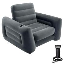 Poltrona sofá intex cama de luxo aveludada + bomba ar manual Poltrona sofá intex cama de luxo aveludada + bomba ar manual