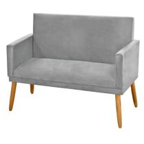 Poltrona Sofá Namoradeira 2 Lugares Simples para Sala Recepçaõ Decorativa Suede Branco