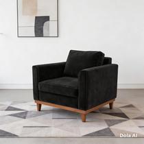 Poltrona Sofázinho Beny Elegance Reforçado Suede Preto