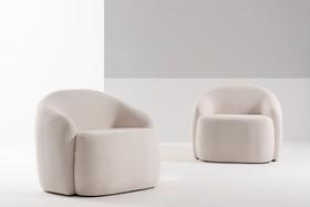 Poltrona Sol Boucle Off White - OOCA Móveis