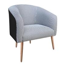 Poltrona Stella Linho A72 Com material sintético Preto Pés Palito Natural - D'Rossi Poltrona Stella Linho A72 Com material sintético Preto Pés Palito Natural - D'Rossi