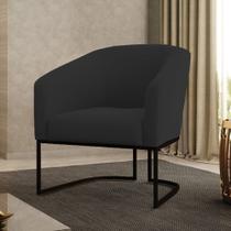 Poltrona Stella Linho Base Industrial Preto D03 - D'Rossi