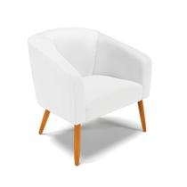 Poltrona Stella material sintético Pés Palito Castanho - D'rossi Cor Branco Poltrona Stella material sintético Pés Palito Castanho - D'rossi Cor Branco
