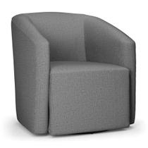 Poltrona Stella Max Linho Grafite A26 Base Giratória - D'rossi