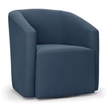 Poltrona Stella Max Suede Azul Marinho Base Giratória - D'rossi
