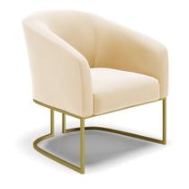 Poltrona Stella Suede Base Metálica Industrial Dourado - D'rossi Cor Bege Poltrona Stella Suede Base Metálica Industrial Dourado - D'rossi Cor Bege