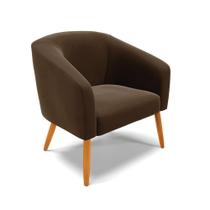 Poltrona Stella Suede Pés Palito Castanho - D'rossi Cor Marrom Poltrona Stella Suede Pés Palito Castanho - D'rossi Cor Marrom