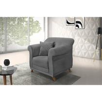 Poltrona Suede Arras Cinza