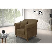 Poltrona Suede Arras Marrom Caramelo