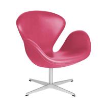 Poltrona Swan material sintético Rosa Base Alumínio Giratória Poltrona Swan material sintético Rosa Base Alumínio Giratória