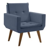 Poltrona Taurus 1 Lugar Base Palito Tecido Azul Bic Poltrona Taurus 1 Lugar Base Palito Tecido Azul Bic