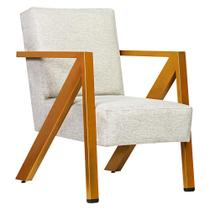 Poltrona Texas 1 Lugar Linho Bege Base De Aço Dourado Poltrona Texas 1 Lugar Linho Bege Base De Aço Dourado