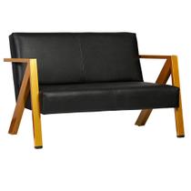 Poltrona Texas 2 Lugar material sintético Preto Base De Aço Dourado Poltrona Texas 2 Lugar material sintético Preto Base De Aço Dourado