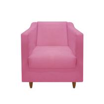 Poltrona Tila Decorativa Escritório E Sala Suede Rosa