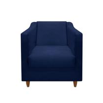 Poltrona Tila Decorativa Recepção Consultório Sala Tecido Suede Cor Azul Marinho Poltrona Tila Decorativa Recepção Consultório Sala Tecido Suede Cor Azul Marinho