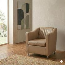 Poltrona Tilia Confortável Estofada em Veludo Pés Madeira Design Sala