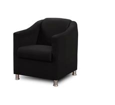 Poltrona tilla preto suede para sala de estar,salão escritoria Biselos-Decor