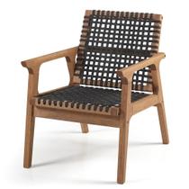 Poltrona Trançada em Madeira Eucalipto - Jatobá/Preto Poltrona Trançada em Madeira Eucalipto - Jatobá/Preto
