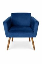 Poltrona Turmalina Veludo Design Moderno Pés Madeira Maciça Conforto Sala