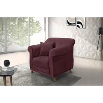 Poltrona Veludo Arras Roxo Vinho