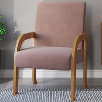 Poltrona Veneza Mel/Veludo Rosa - Viero Móveis