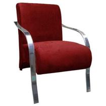 Poltrona vênus 01 lugar, braço cromado - vermelho