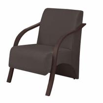 Poltrona Vênus 1 Lugar Braço Madeira D Salla Suede Marrom Poltrona Vênus 1 Lugar Braço Madeira D Salla Suede Marrom