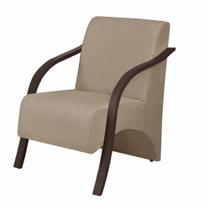 Poltrona Vênus 1 Lugar Braço Madeira Dsalla Suede Cappuccino Poltrona Vênus 1 Lugar Braço Madeira Dsalla Suede Cappuccino