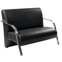 Poltrona Vênus 2 Lugar Braço Alumínio material sintético Preto Poltrona Vênus 2 Lugar Braço Alumínio material sintético Preto
