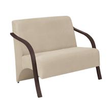 Poltrona Vênus 2 Lugares D Salla Suede Braço Madeira Bege Poltrona Vênus 2 Lugares D Salla Suede Braço Madeira Bege