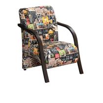 Poltrona Vênus Estampada Braço Madeira 1 Lugar D Salla Poltrona Vênus Estampada Braço Madeira 1 Lugar D Salla