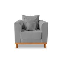 Poltrona Viena Beny Linho Cinza