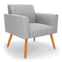 Poltrona Viena Gomada Suede Pés Palito Castanho D03 - D'Rossi Poltrona Viena Gomada Suede Pés Palito Castanho D03 - D'Rossi