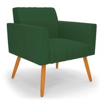 Poltrona Viena Gomada Veludo Pés Palito Castanho - D'rossi Cor Verde Poltrona Viena Gomada Veludo Pés Palito Castanho - D'rossi Cor Verde