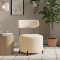 Poltrona Virgínia Decorativa Suede Confortável Bege D'Rossi Poltrona Virgínia Decorativa Suede Confortável Bege D'Rossi