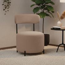 Poltrona Virgínia Decorativa Suede Espuma Alta Densidade Marrom D'Rossi