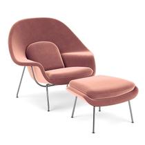 Poltrona Womb Chair com Puff em Veludo