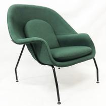 Poltrona Womb Chair linho verde base preta - Poltronas do Sul Poltrona Womb Chair linho verde base preta - Poltronas do Sul
