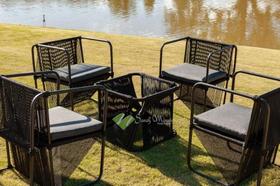 Poltronas Alumínio Corda Náutica + Mesa De Centro Jardim