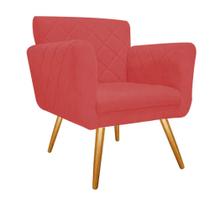 Poltronas Cadeira Decorativa Cloe Pé Palito Para Sala de Estar Recepção Escritório Corinho Vermelho - Damaffê Móveis