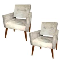 Poltronas Vanessa Charme Kit Com Duas Bege Claro Poltronas Vanessa Charme Kit Com Duas Bege Claro