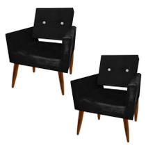 Poltronas Vanessa Charme Kit Com Duas Preto Poltronas Vanessa Charme Kit Com Duas Preto