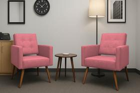 Poltronas Vanessa Rosa Kit Com Duas