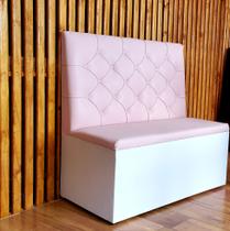 Poltrosa sofa booth 1,10cm rosa e braca capitone duplo sku231