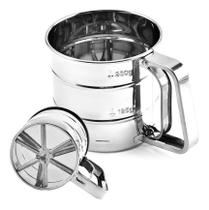 Polvilhador Caneca Peneira Com Gatilho Inox Açúcar Farinha - 10 x 9,5 cm - Top Rio