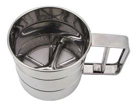 Polvilhador Inox Luxo Peneirar Caneca Farinha Com Gatilho - FLOUR SIFTER